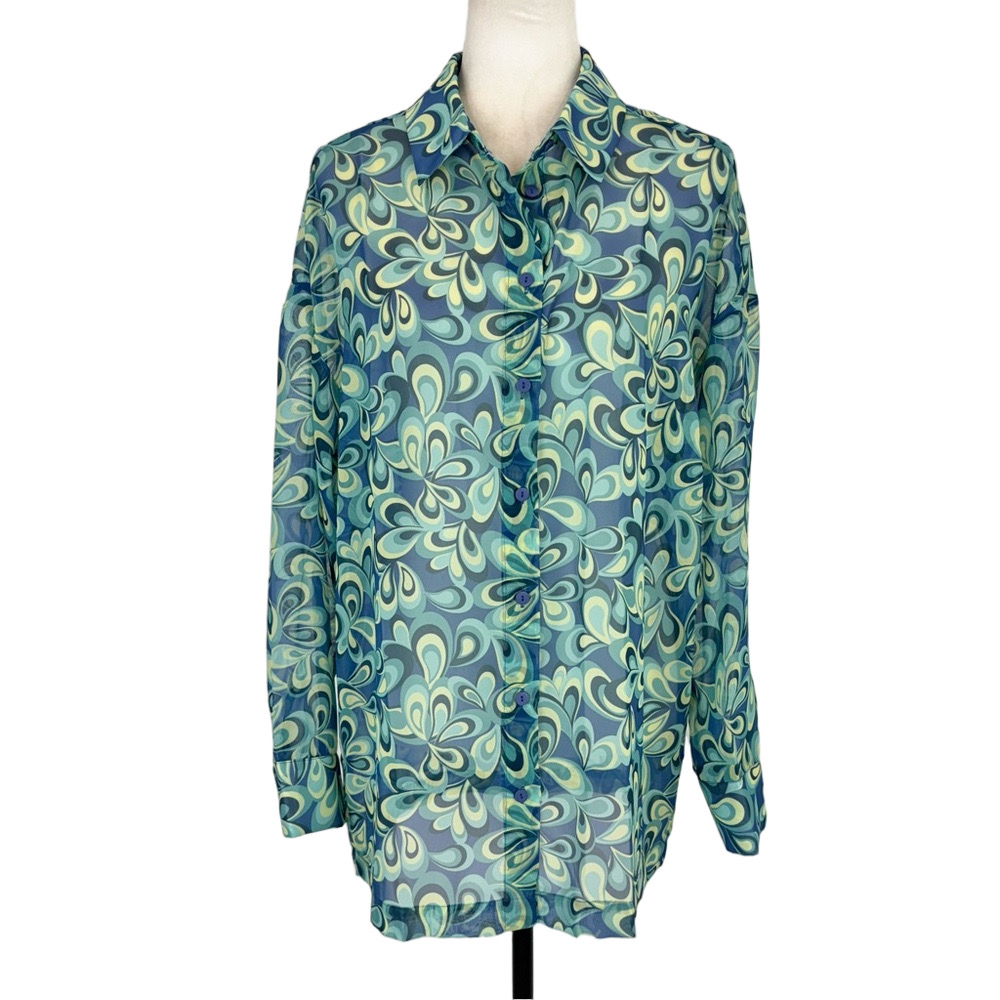 Semi-sheer psychedelic shirt